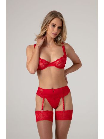 Christine - 3 piece bra set Marzia - red