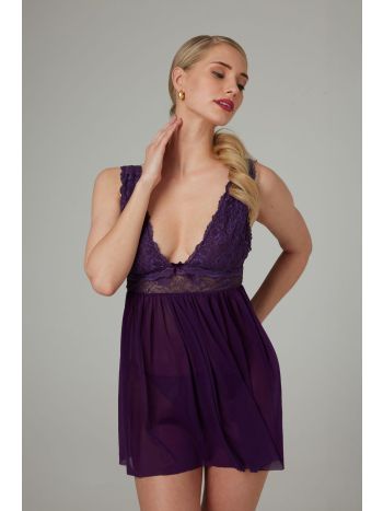 Christine - Babydoll & Thong Lieve - purple
