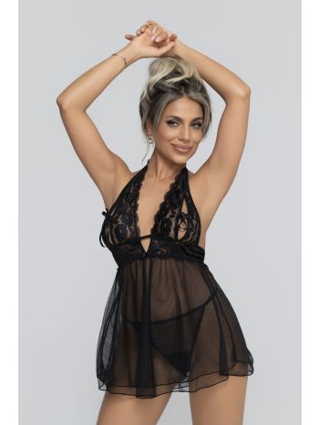 Christine - Open Cup Babydoll Nataly - Black