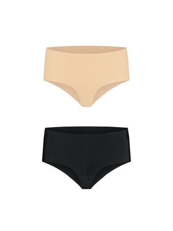 Bye Bra - Invisible High Brief Nude + Black S