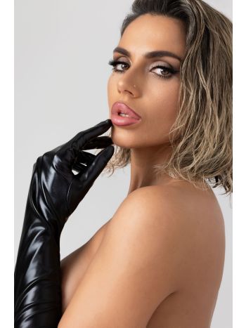 Christine - Noir Long Gloves