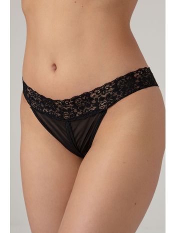 Christine - Crotchless Thong - Black