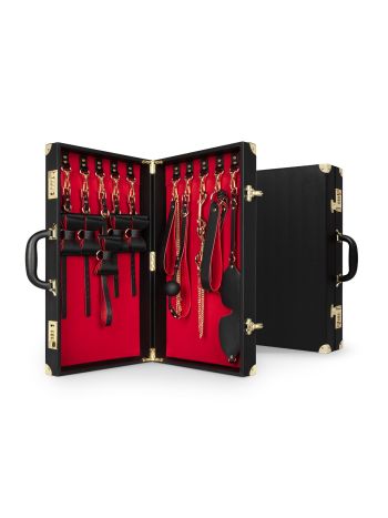 Bedroom Fantasies - Bondage Suitcase 11 Pcs - PU Leather