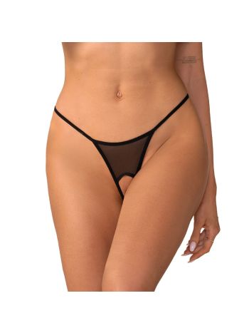 Obsessive - Zaliya Crotchless Thong - Black
