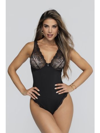 Christine – Pandora Bodysuit with Open Crotch – Black