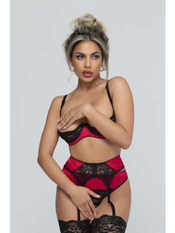 Christine - 3-pcs Open Bra Crotchless Slip Set Gush