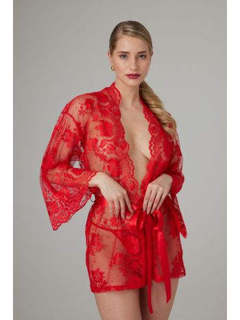 Christine - Lace Kimono Graceful - Red