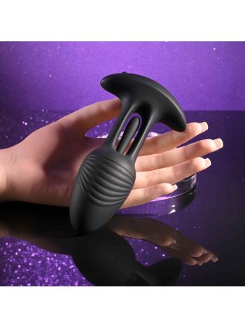 Playboy Pleasure - Rim Shot Vibrating Anal Plug with Remote - Black