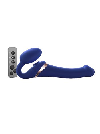 Strap-On-Me - Strap-on Multi Orgasm Remote Controlled 3 Motors Blue M